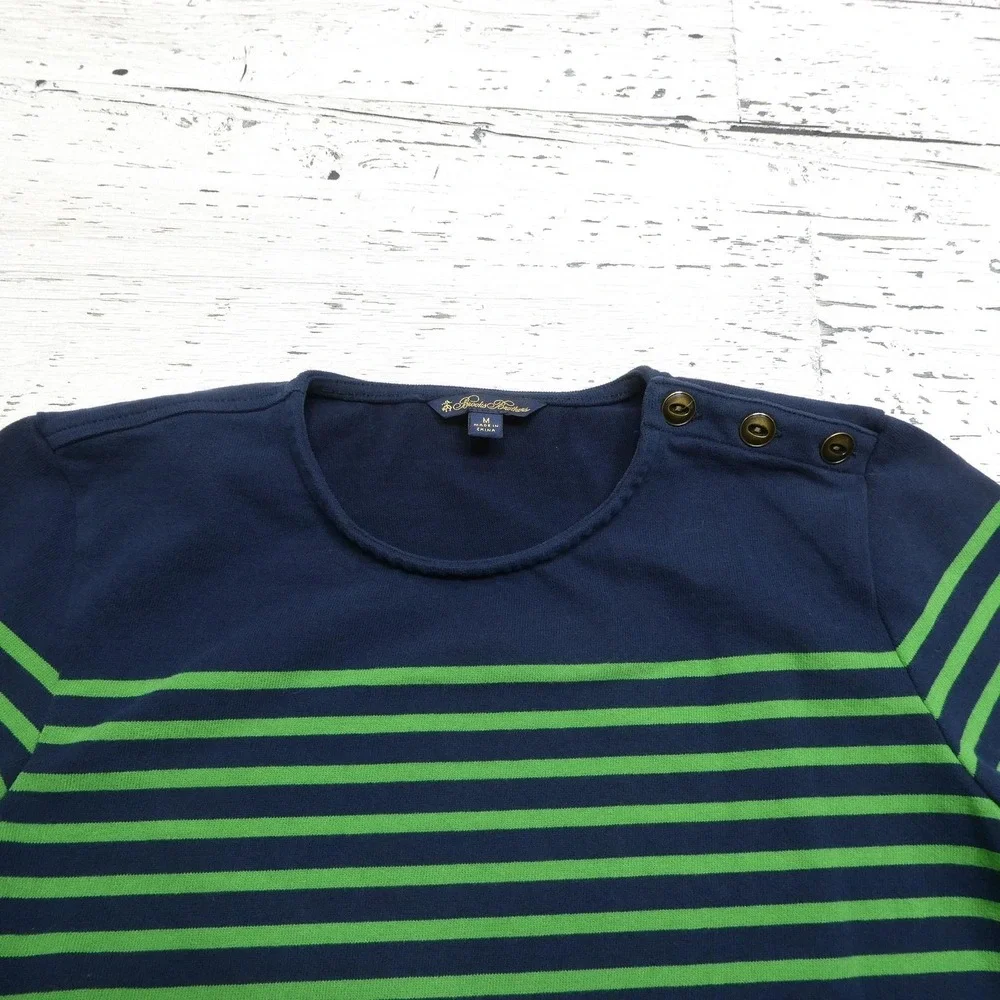 Brooks‎ Brothers Shirt Youth Medium Blue Striped Long Sleeve Button Shoulder